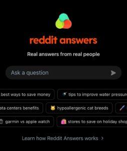 Reddit Answers funzionalità